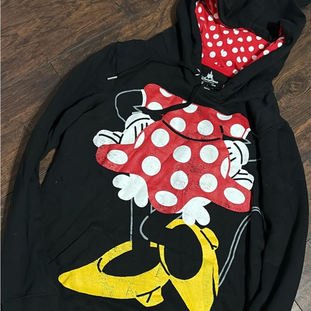 Black Hoodie with Red Polka Dot Design